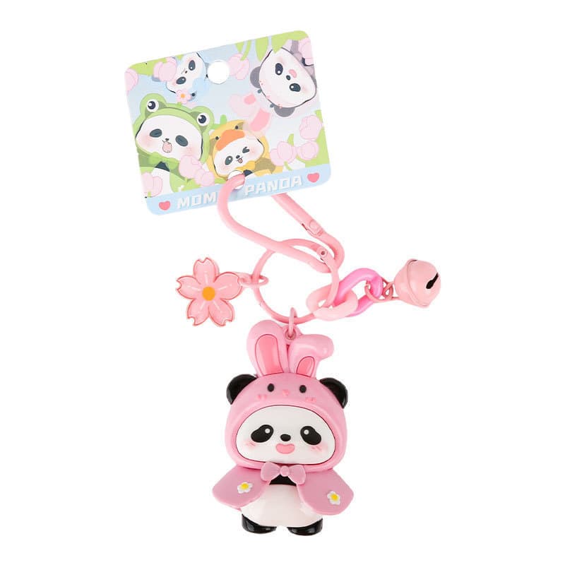 Bonito criativo conto de fadas floresta capa de chuva panda chaveiro dos desenhos animados panda boneca casal saco pinge