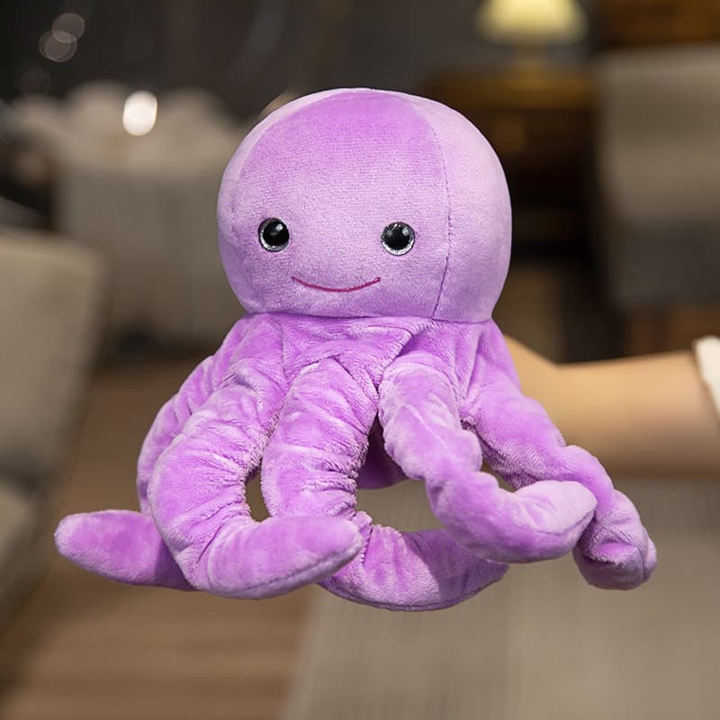Fantoche De Mão Polvo Roxo Com Brinquedo De Pelúcia De Boca Aberta