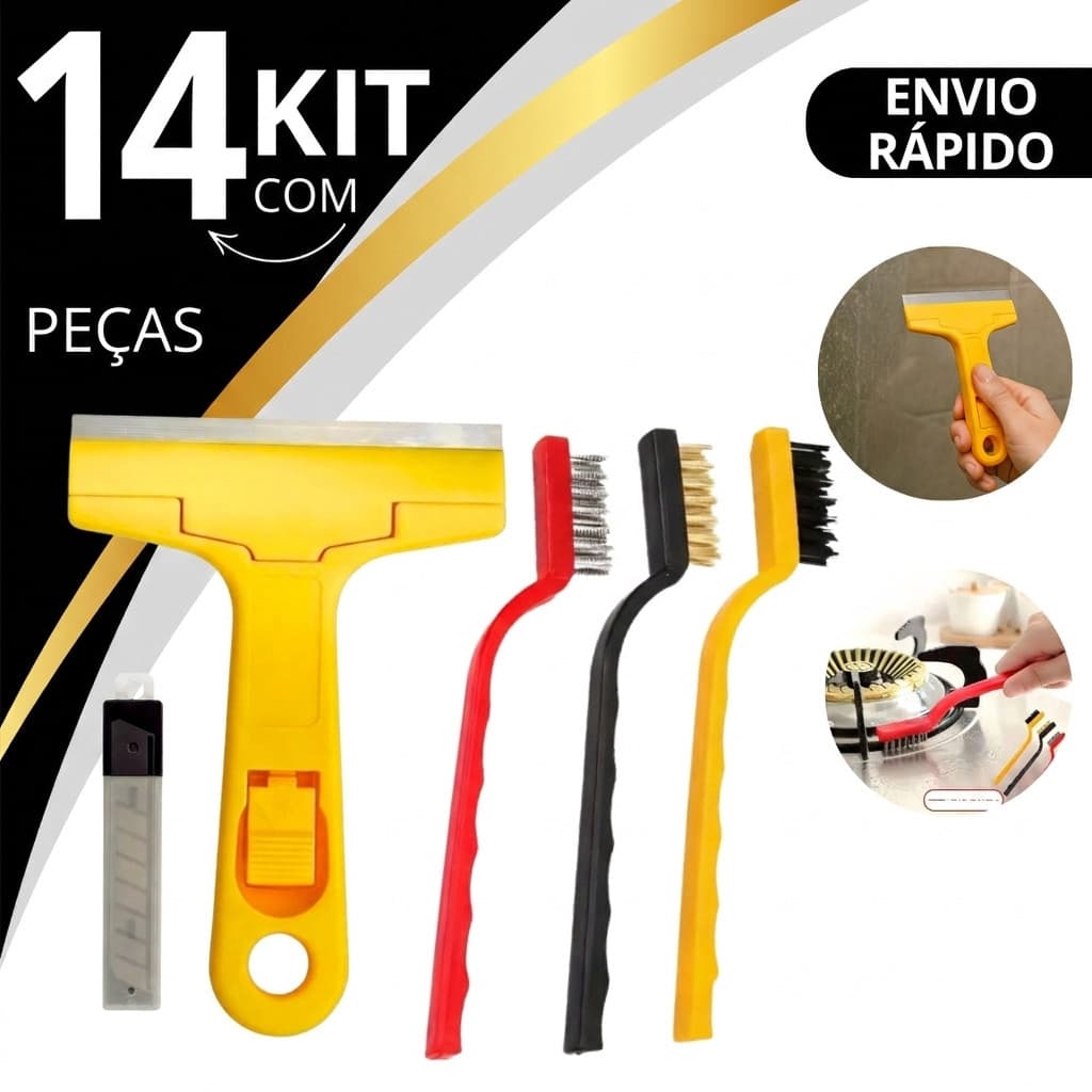 Raspador para limpar Box Piso Vidro Cerâmica Azulejo + 5 Laminas - Funcional e muito prático!