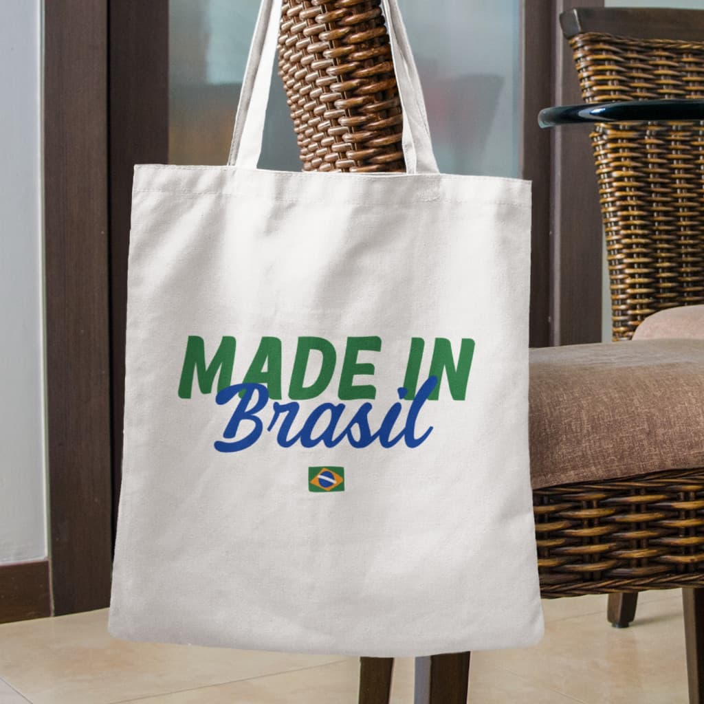 Bolsa Ecobag Made In Brasil Mapa Brim Algodão Cru Com e Sem Zíper Arte 605