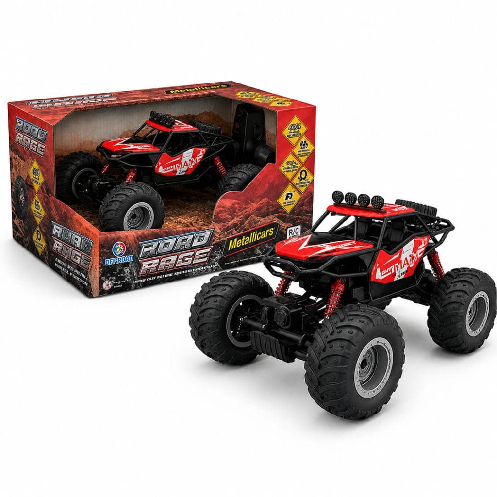 Carro De Controle Remoto Metalicars Road Rage Vermelho - Polibrinq SD