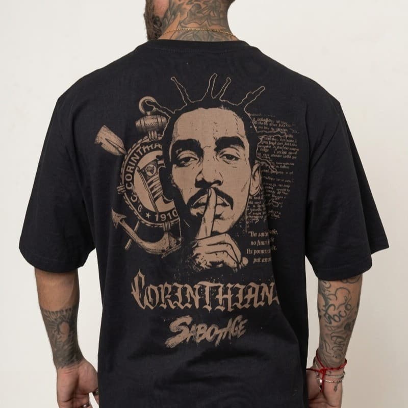 Camiseta Estampada Timão Sabotage Camisa 100% Algodão