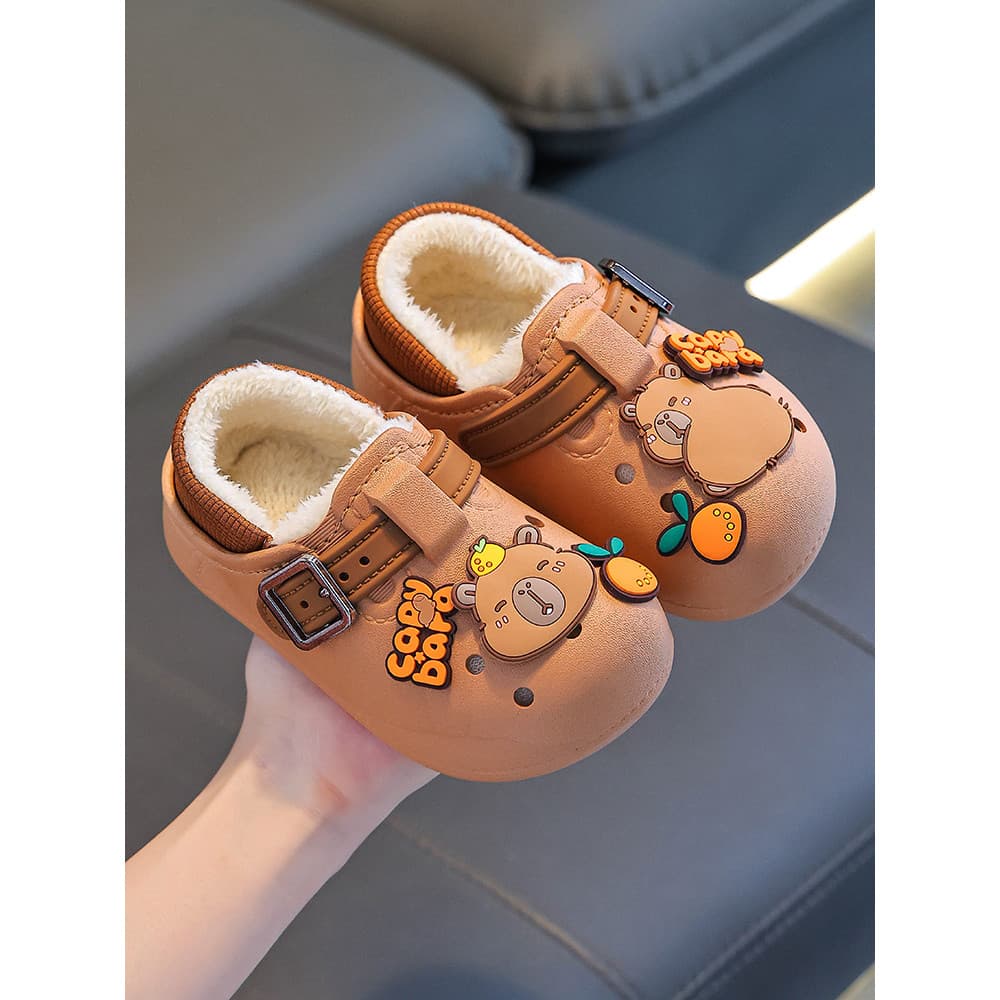 Sapatos de algodão para meninos à prova d'água salto inverno Kapibara casa interior antiderrapante chinelos de algodão p
