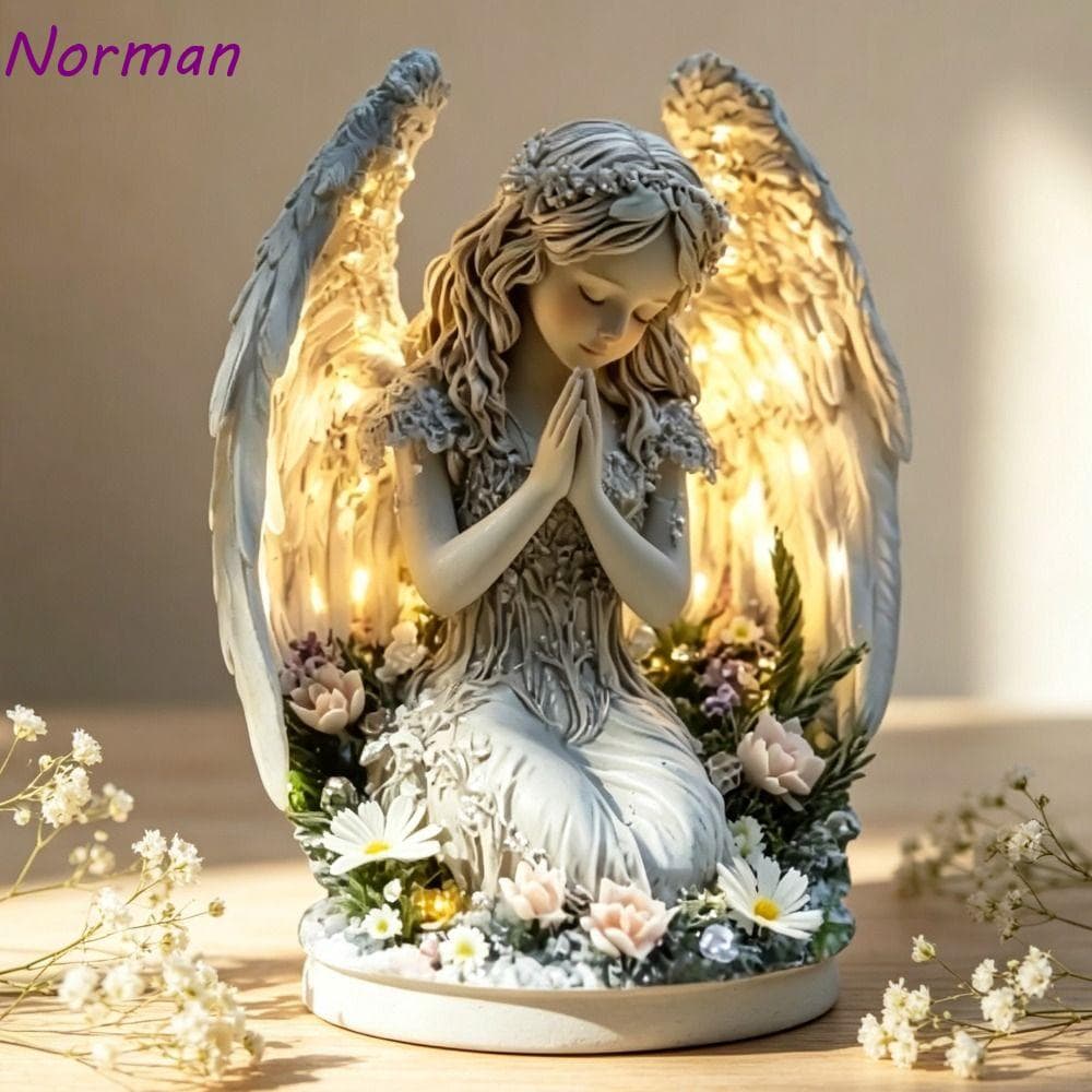 NORMAN Decoração De Casa , Atmosfera Quente Design Radiante Estátua De Anjo , Presentes Oração Ornamento Acrílico