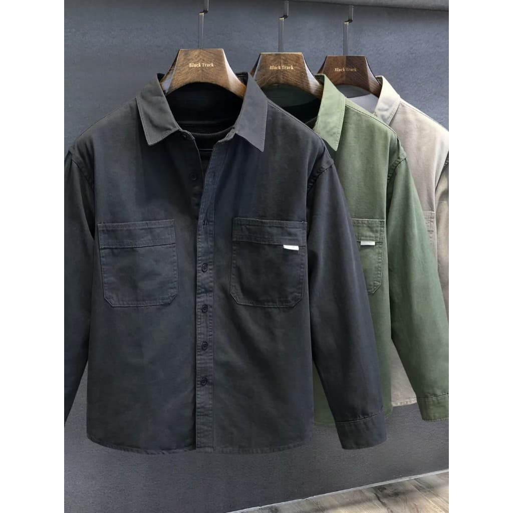 Macacão camisa masculina Street Wear solto primavera outono pesado camisa grossa Casual All-Match masculino rufião bonit