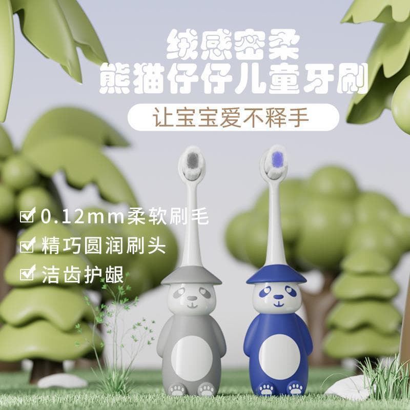 Genuíno Stand-Up Panda escova de dentes infantil não é fácil de perder cabelo limpo dentes orais dos desenhos animados l