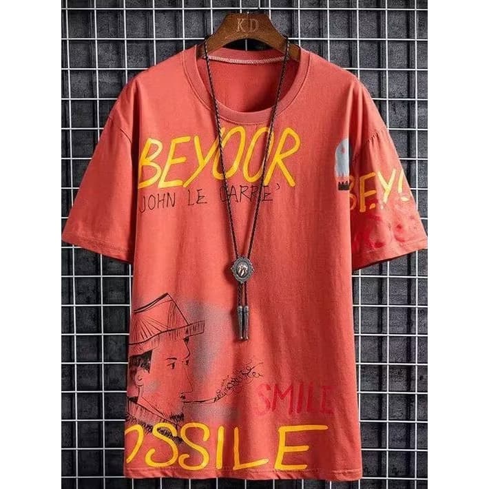 Camiseta de manga curta masculina Street Wear verão solto meia manga 2026 novo estilo influenciador tendência ins simple
