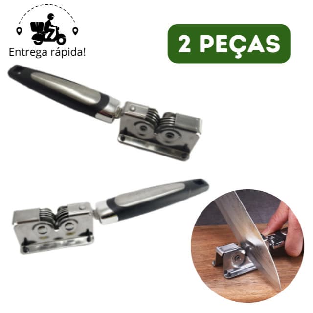 Kit 2 Amolador de Faca Profissional Aço Inoxidável Afiador com 3 Afiadores Tesoura Lâmina Facas CP