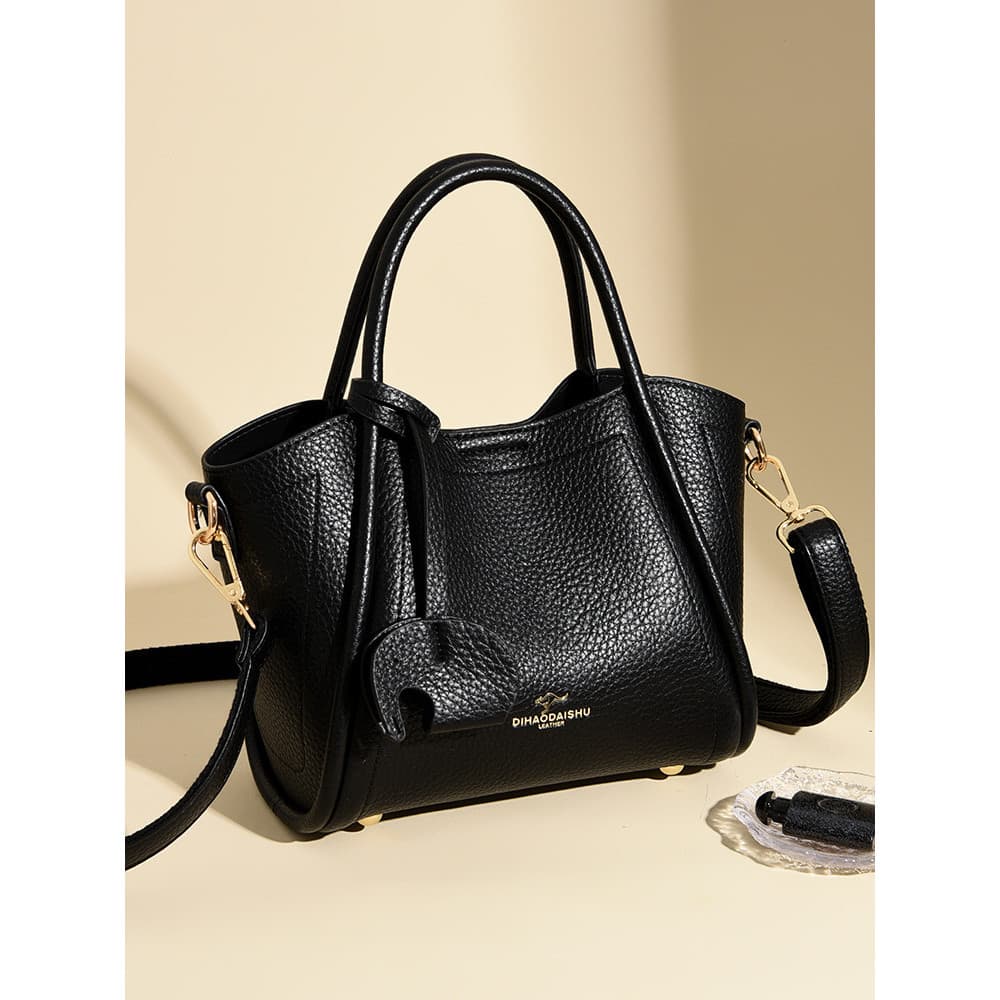 Bolsa cesta de vegetais 2025 novo estilo simples couro genuíno moda bolsa de ombro portátil All-Match couro macio Casual