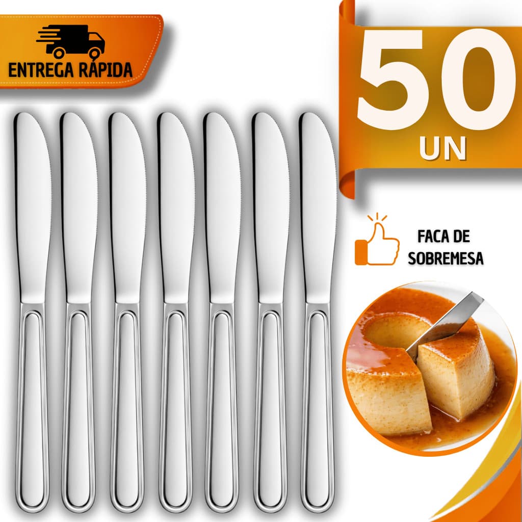 Combo Facas de Inox Sobremesa Elegantes Tortas Doces Cozinha Restaurante Buffet Utensílio Talheres
