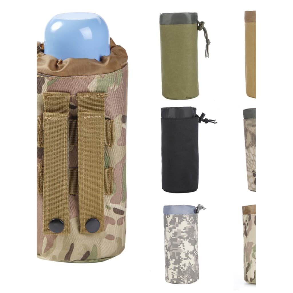 Saco de garrafa de água multifuncional ao ar livre copo de água titular de copo térmico camuflagem tática pendurado na c