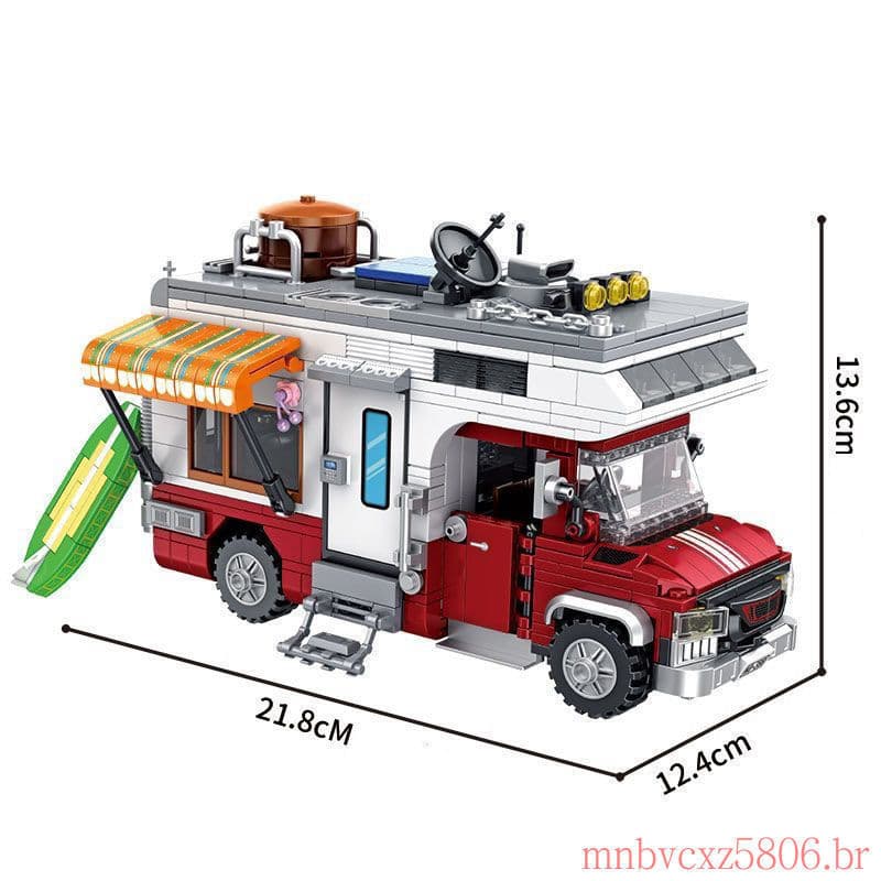 596 Peças Compatíveis Com LEGO City Amigos Camper Simulação Lazer Acampamento RV Blocos De Construção Brinquedo Presente