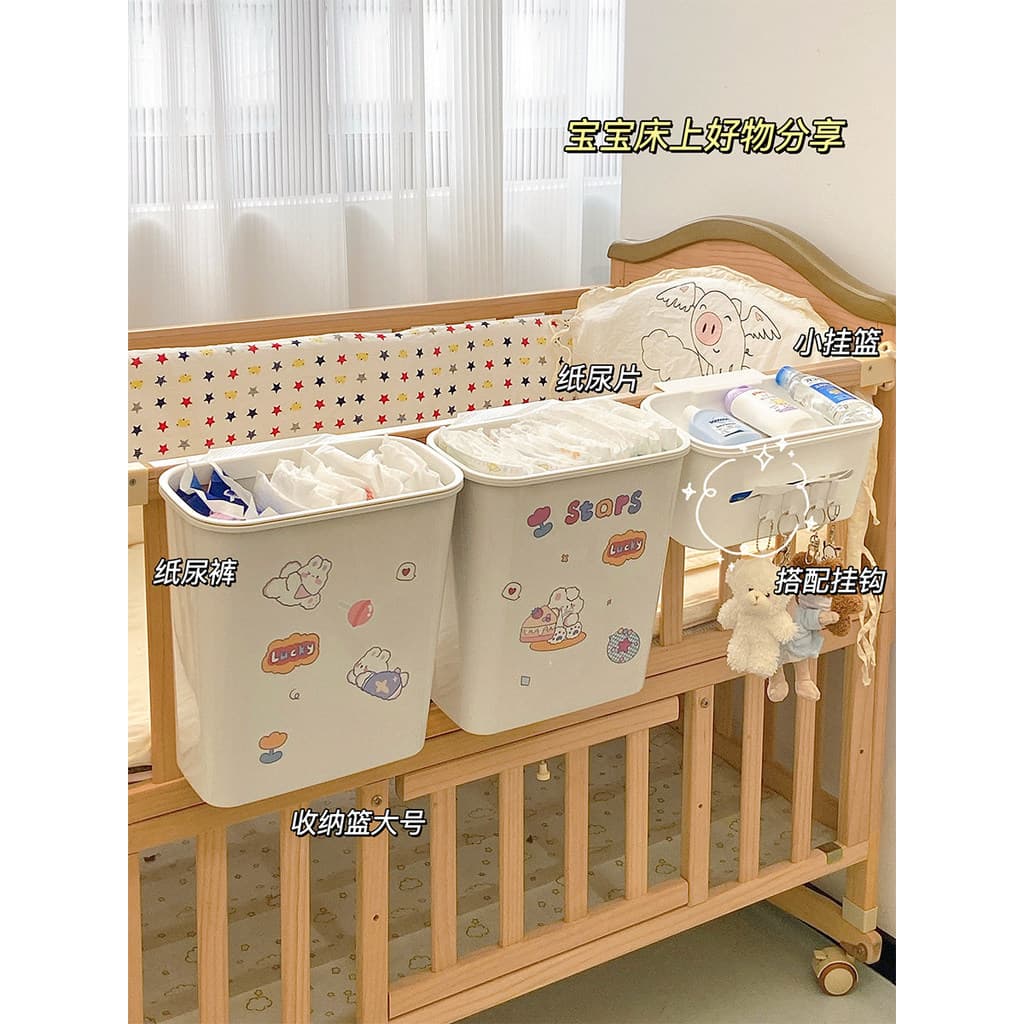 Bebê pendurado cama pendurado armazenamento pendurado saco de cabeceira do bebê cesta armazenamento fraldas cabeceira pe