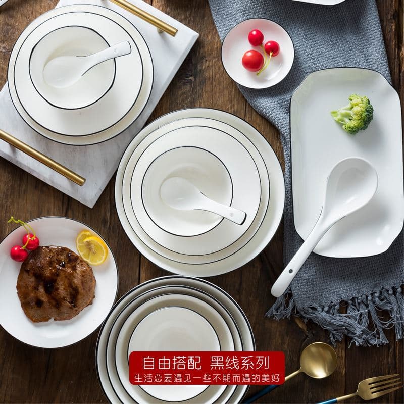 Jingdezhen conjunto de talheres de cerâmica pratos tigelas de cerâmica tigelas de alimentação doméstica presentes