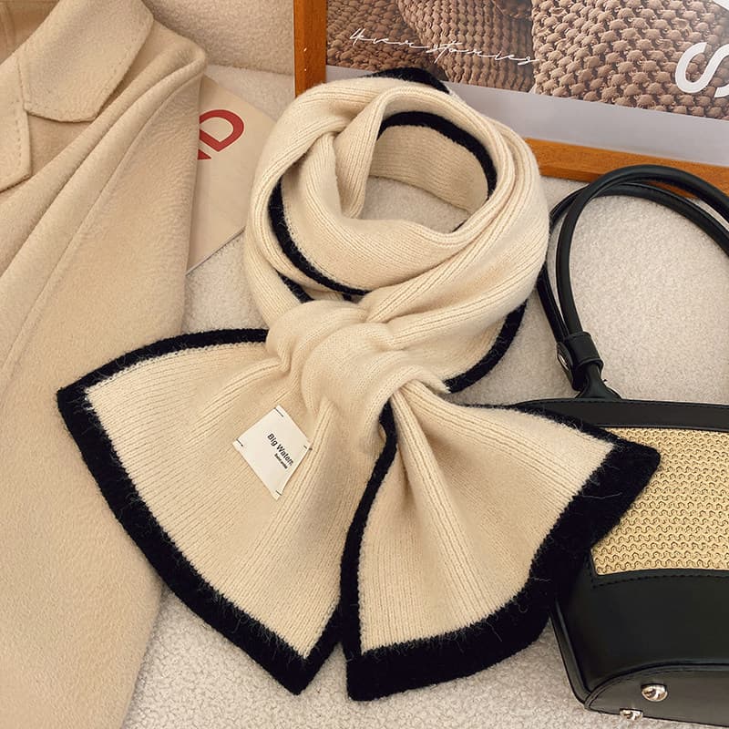 Lenço de inserção de cor sólida estilo preguiçoso versão coreana outono inverno decoração à prova de vento proteção de p
