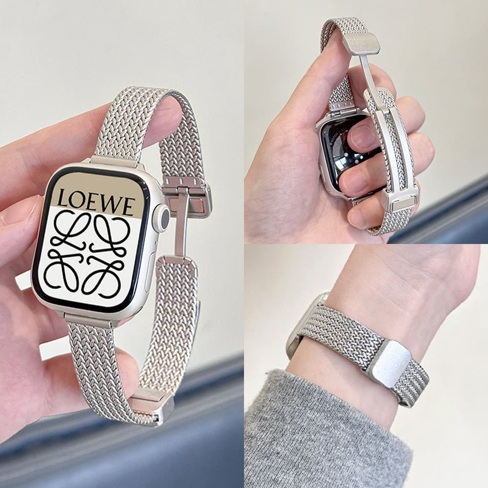 Adequado para iwatch pulseira de relógio s11ultra feminino gt5 Metal trigo orelha magnética cintura pequena s1026428SBL
