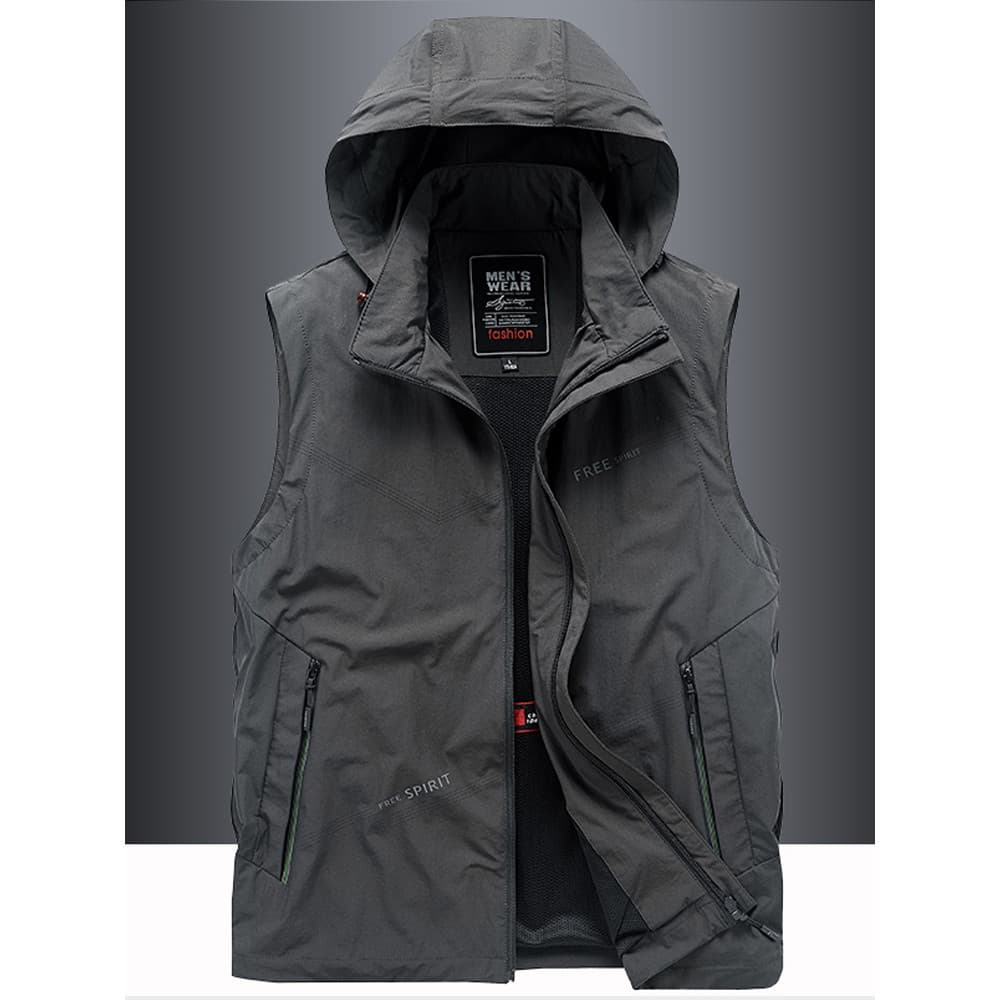 Colete Casual masculino primavera outono exterior Wear colete solto tamanho grande colete na moda esportes de secagem rá