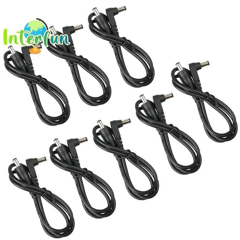 [InterfunB] 8 Unidades De Cabo DC Para Pedal De Efeito De Guitarra , De Alimentação/60 Cm Bla Tamanho 2.1 mm [Novo]