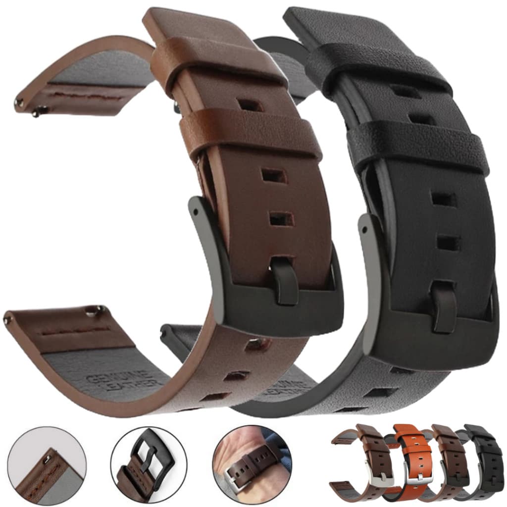 22mm Pulseira Couro genuíno para Haylou solar Ls05 Rs3 Rt2 Gst, Amazfit Gtr 47mm Gtr 2 Gtr 3 Gtr 4