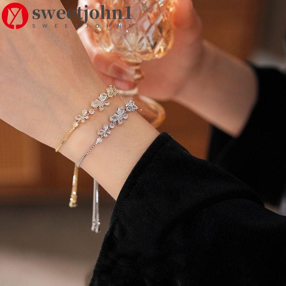 Pulseira De Strass SWEETJOHN1 , Ajustável De Borboleta De Cristal Delicado , Joias De Mão