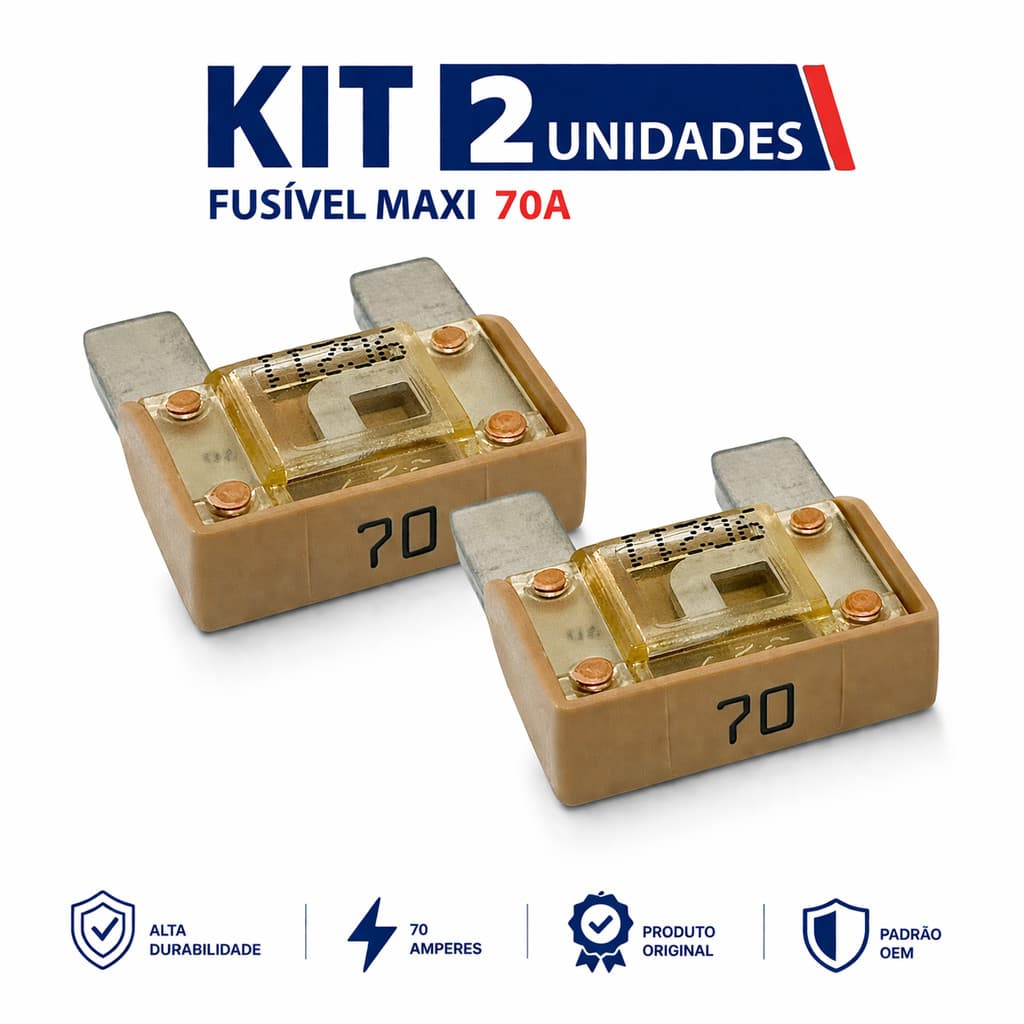 2 Fusível 70A MTA Fiat 11055790 Bege Palio Siena Strada Toro