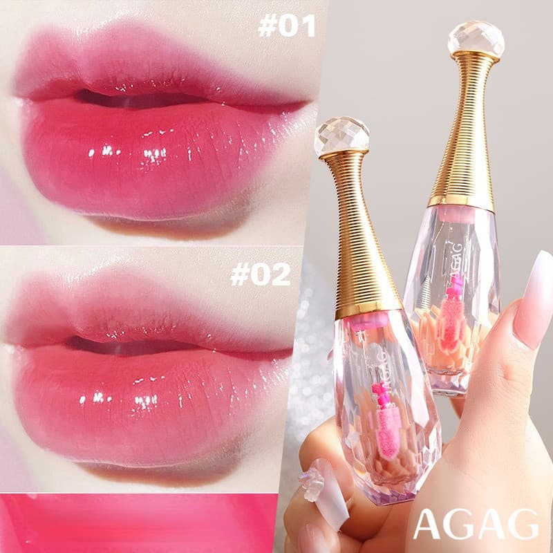 Batom Transparente Com Mudança De Cor Cristal/Hidratante De Longa Duração À Prova D'água Para Mulheres