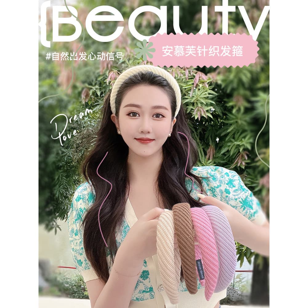 Um Mufu alta bandana feminina primavera verão laço de cabelo bandana influenciador 2023 novo estilo Hairpin esponja Head