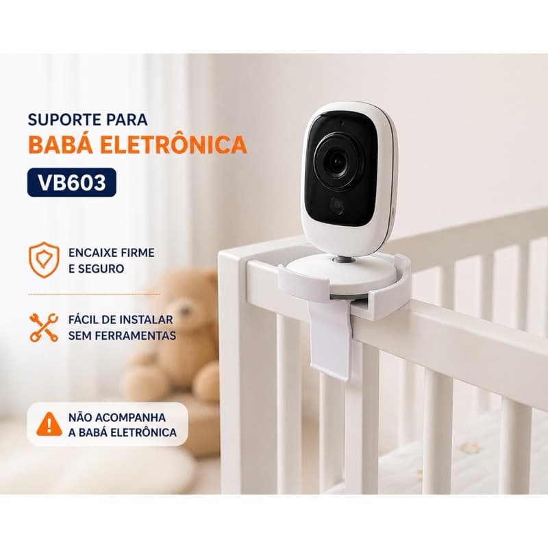Suporte Inclinável para Câmera Baba Eletrônica Universal para Berço, Cama ou Moveis