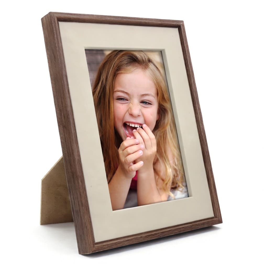 Porta Retrato 10X15 em MDF Moldura Dupla Cor Amêndoa