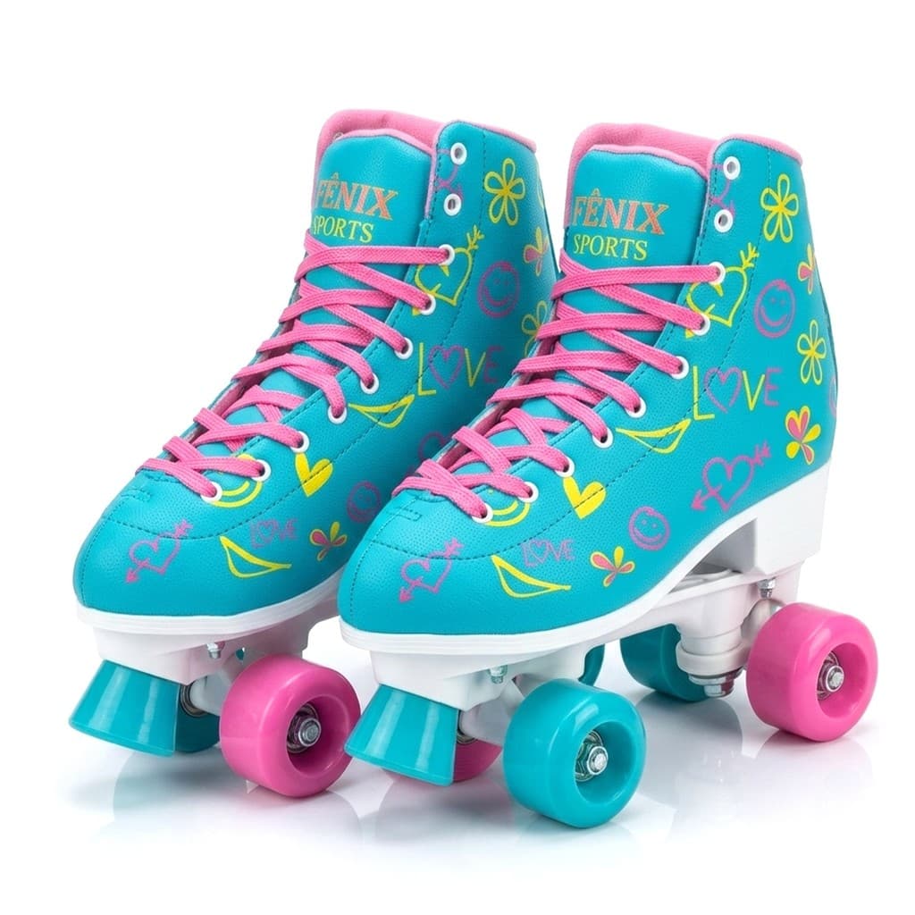 Patins 4 Rodas Profissional Ajustável 39-42 Fênix Patins Adulto Feminino Roller