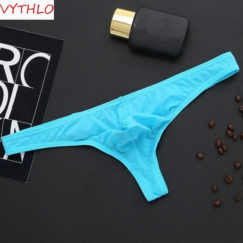 VYTHLO Tangas De Seda Gelada , Cuecas Ultrafinas Masculinas , Calcinhas Transparentes De Cintura Baixa Com Costas Em T
