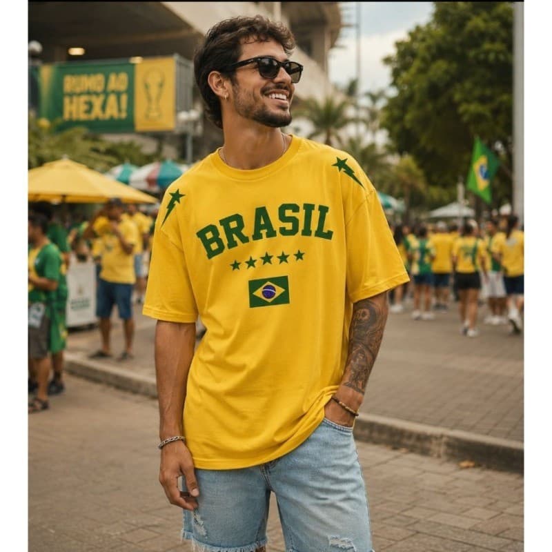 Camiseta Brasil Camisa Algodão