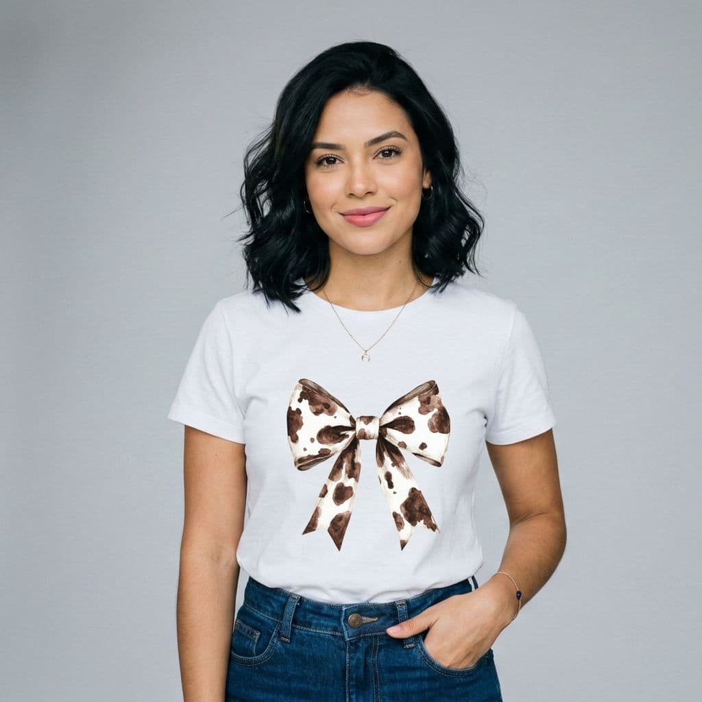 Camiseta feminina laço cowgirl country peoa boiadeira roça bruta fofa blusa camisa algodão premium estampada