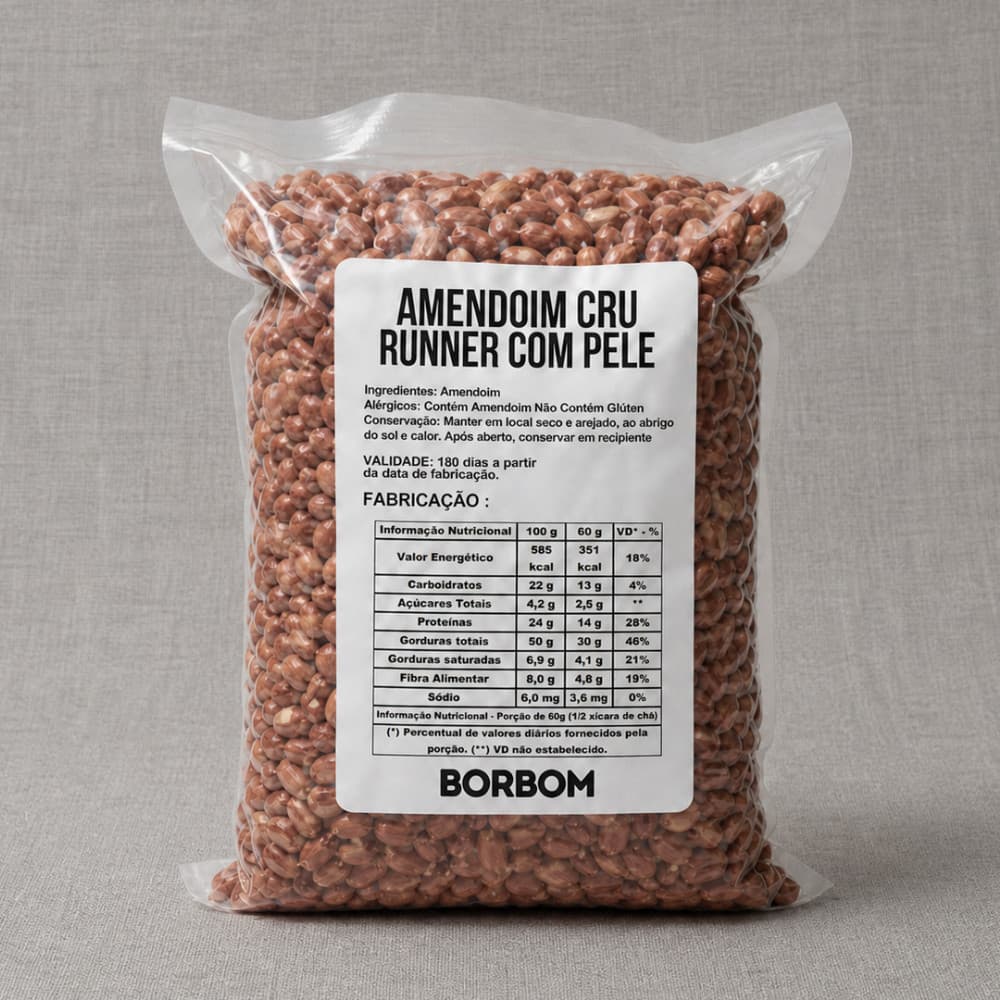 2Kg Amendoim Runner Cru com Pele