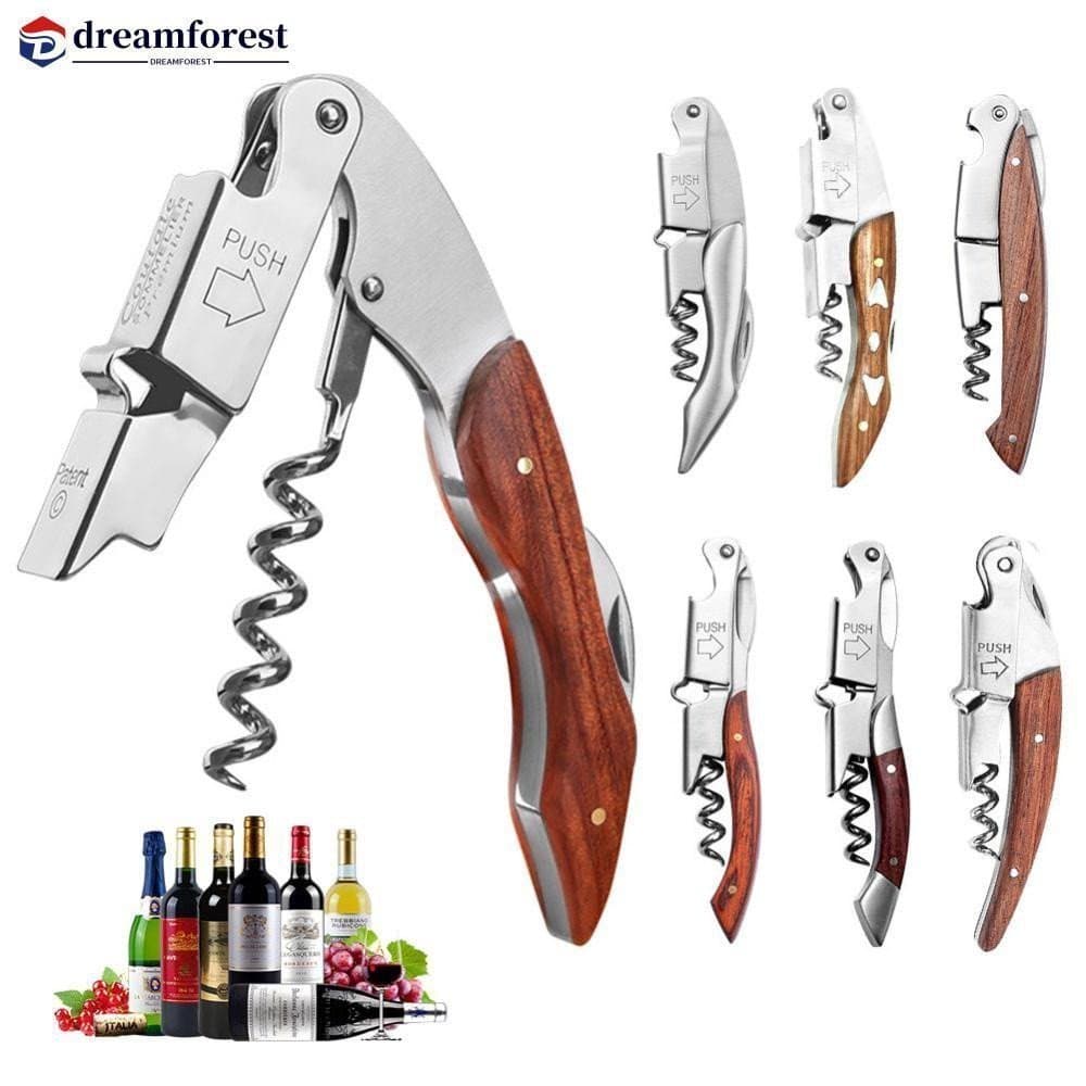 DREAMFOREST Abridor De Vinhos De Aço Inoxidável Garrafas De Cerveja E Cortador De Folhas Presente Para O Amante Do Vinho