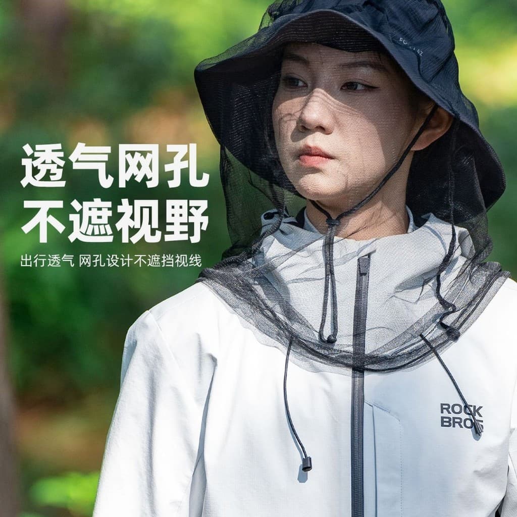 Chapéu de rede de pesca para o verão, à prova de mosquitos, para uso ao ar livre, máscara facial respirável de proteção