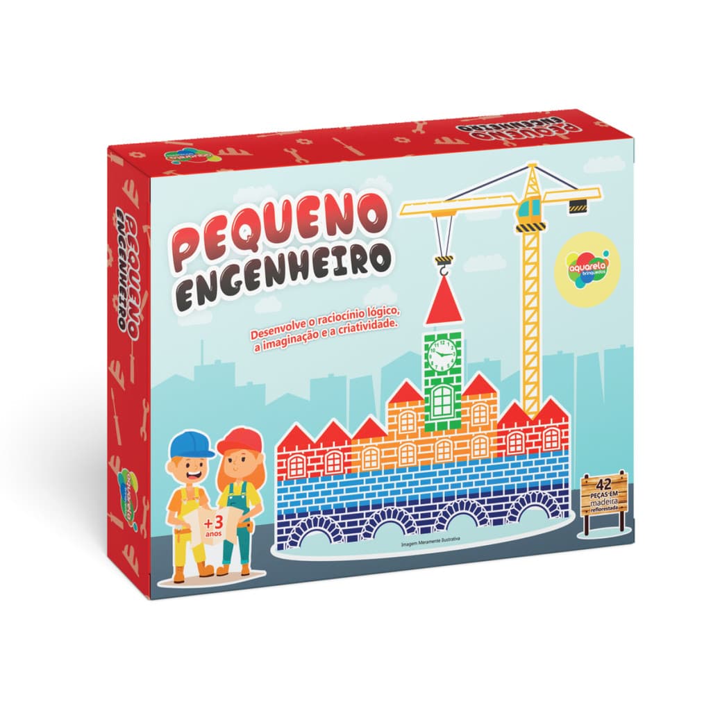 Jogo Montar Construtor Pequeno Engenheiro 42 Peças - Aquarela