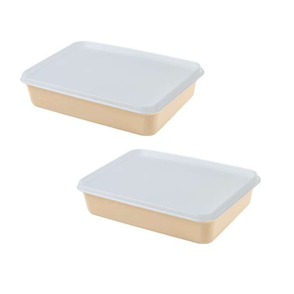 Kit com 2 Potes Retangular Hermético 1,9 litros Baixo - Alves Plastic