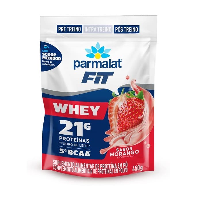 Whey Protein Pó Parmalat Energyfit Sabor Morango 450G