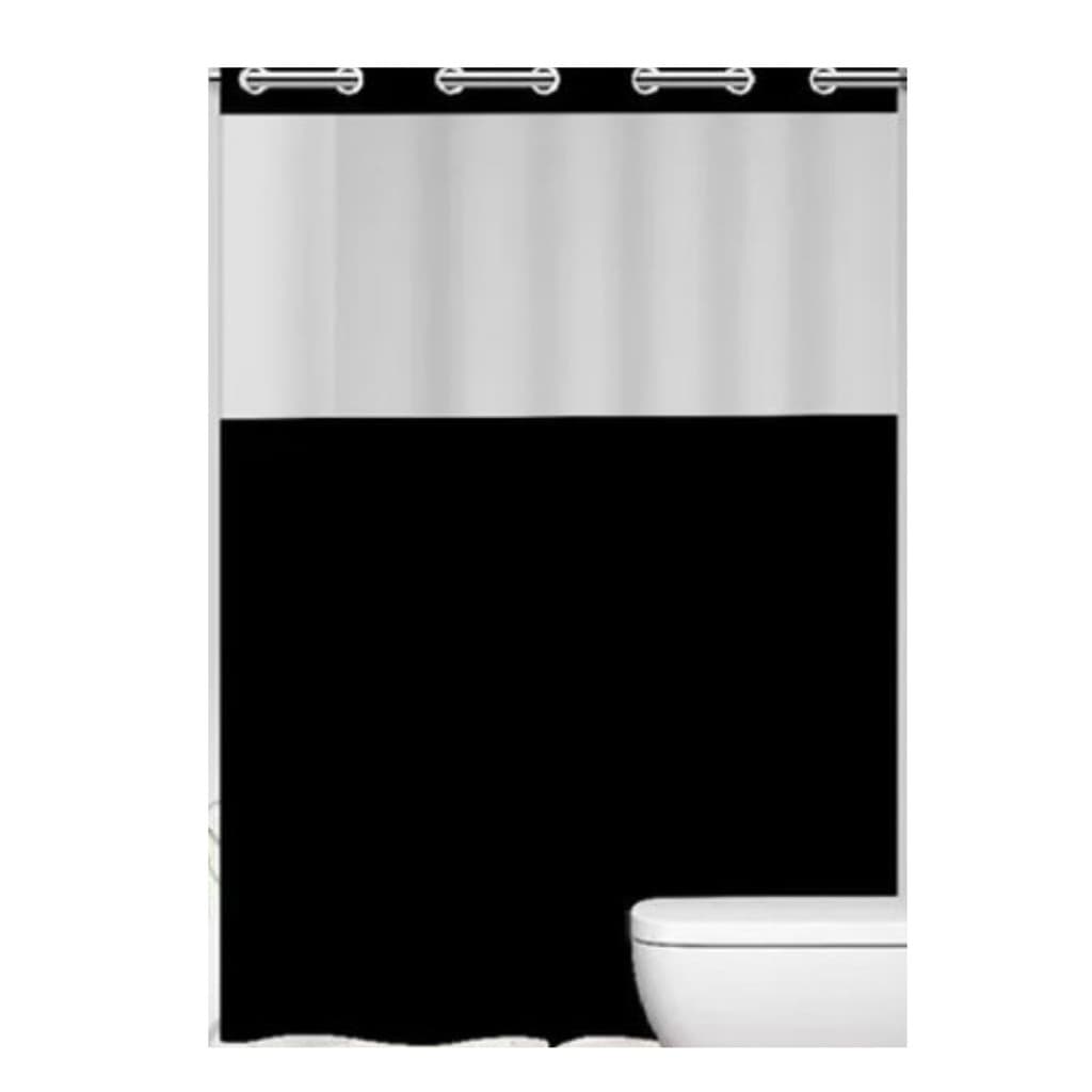 Cortina em PVC Para Box Antimofo Com Ilhós 1,38x1,98 Preta