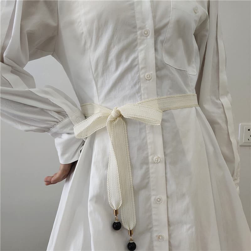 Feminino simples cinto fino atado corda renda pano decoração combinando saia cinta feminino atado preto pérola cinto