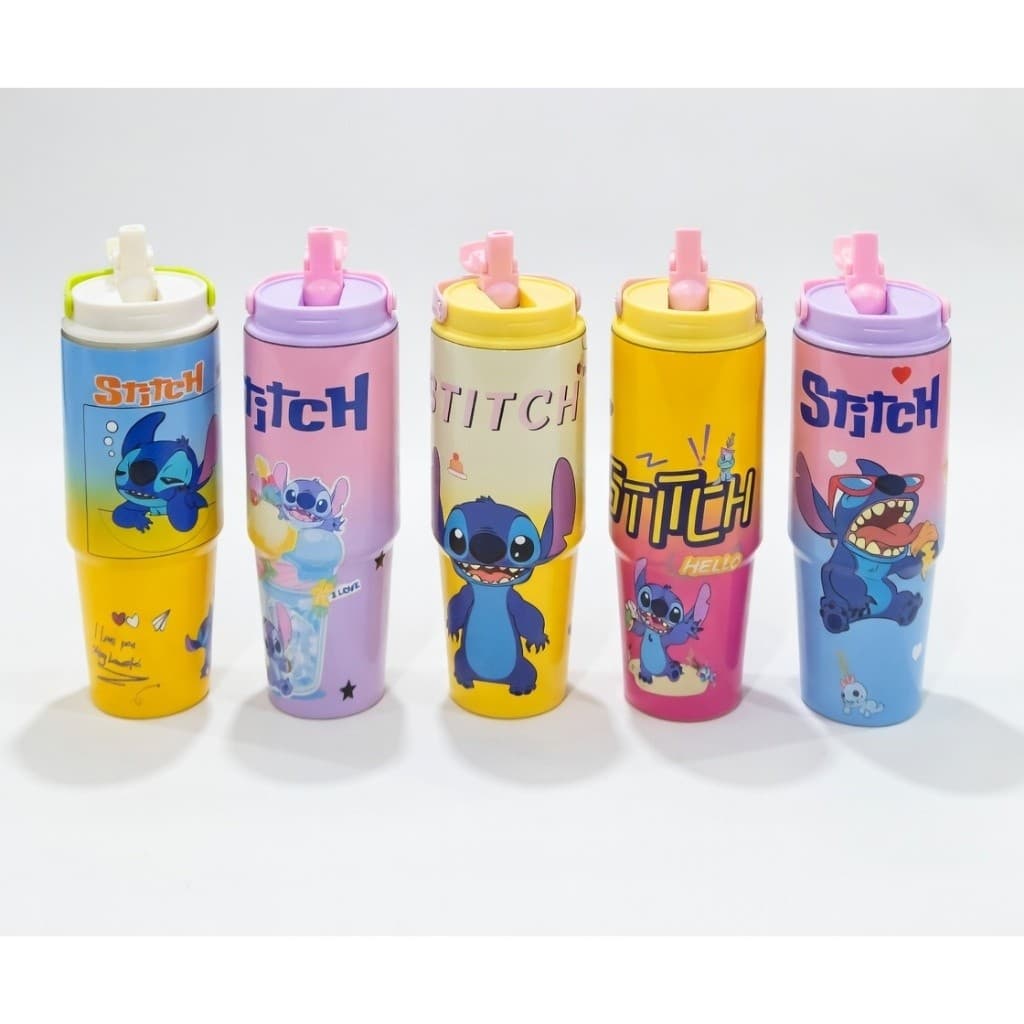 Copo Garrafa Térmica 900ml Stitch Bico Retrátil Fofo Bebidas Quentes e Frias
