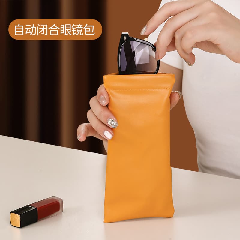 Saco de armazenamento de óculos compressão portátil fechamento automático óculos de sol saco de armazenamento feminino ó