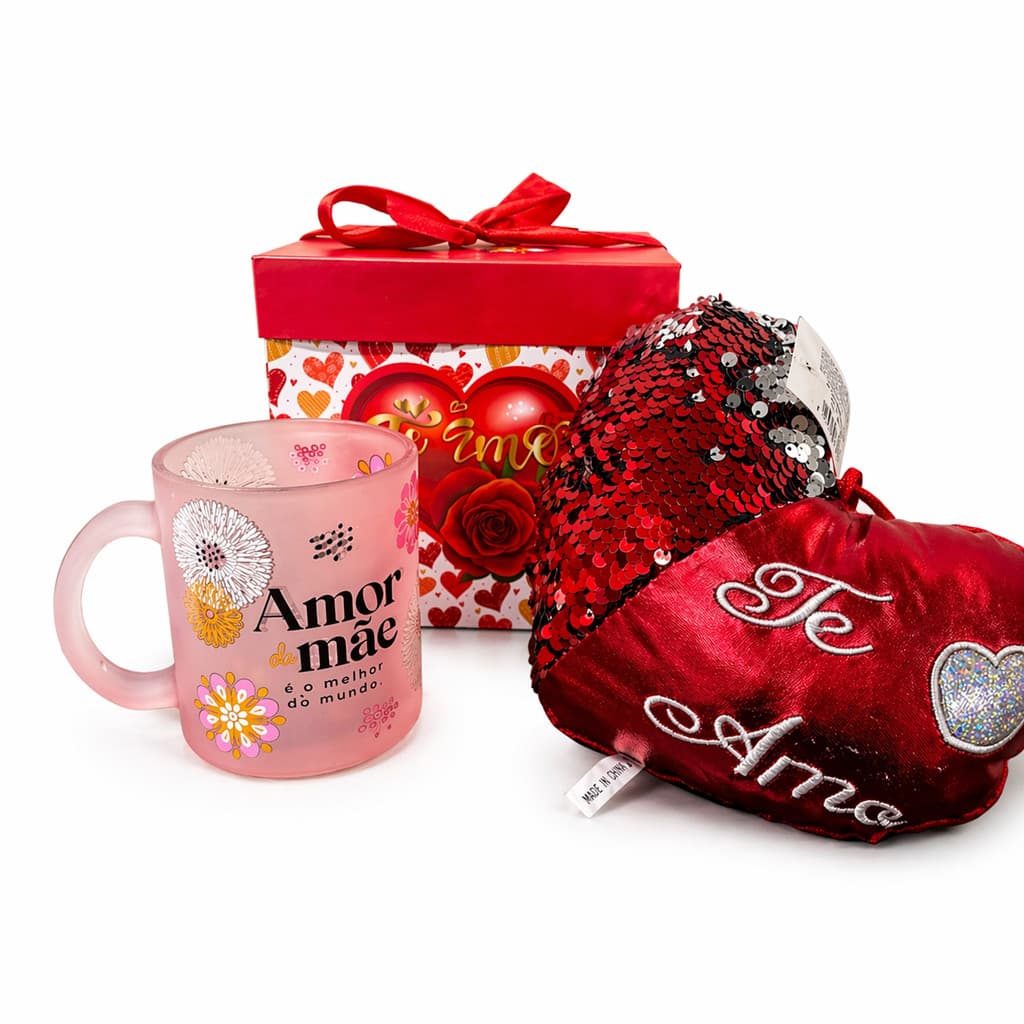 Dia Das Mães Caixa com Caneca e coração