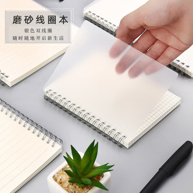 Caderno de bobina criativa grade Horizontal matriz de pontos em branco fresco bloco de notas transparente estudante simp