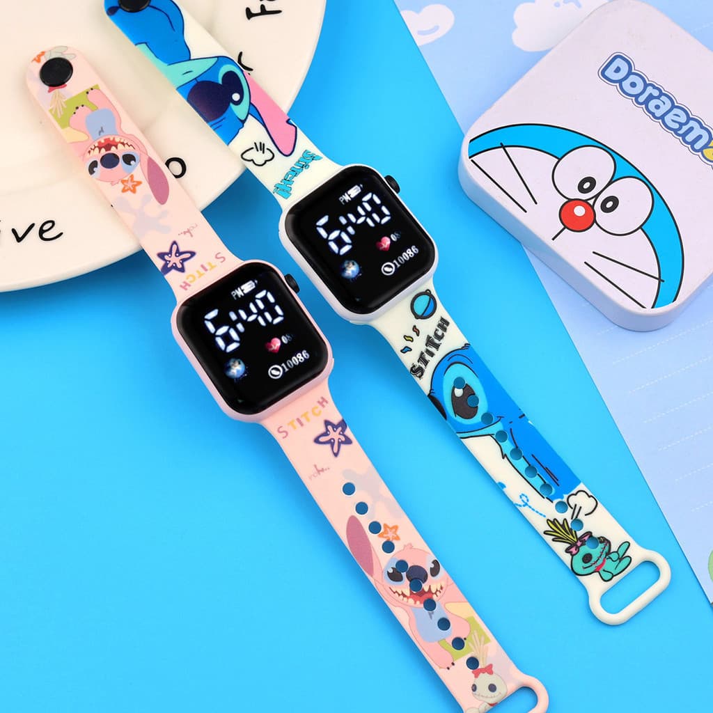 Relógio Digital Stitch Angel LED Cartoon Relogio Infantil Tipo Relógio digital Presente