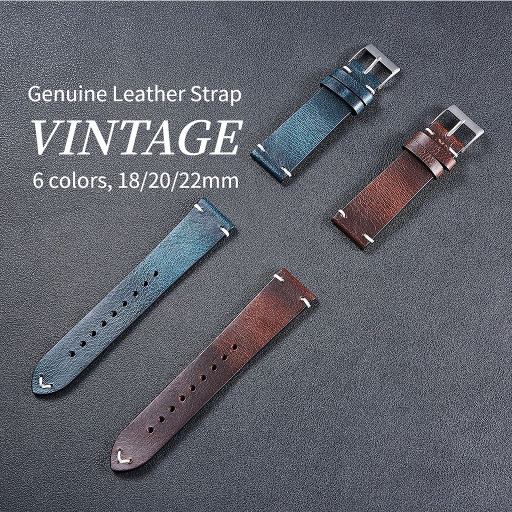Universal Vintage Calf Genuine Leather Watch Strap 18mm 20mm 22mm Accessories Wrist Band Pulseira De Substituição De 20/