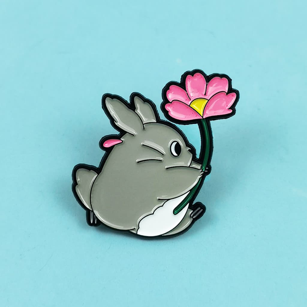 Broche de Metal Fofo do Totoro em Estilo Cartoon, Acessório de Personagem de Anime Japonês, Decoração Criativa para Roup