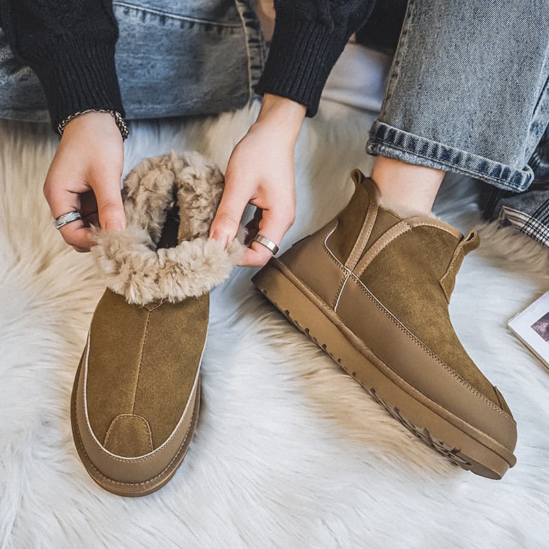 W botas de neve de inverno forro de lã masculino engrossado impermeável antiderrapante ao ar livre quente à prova de fri