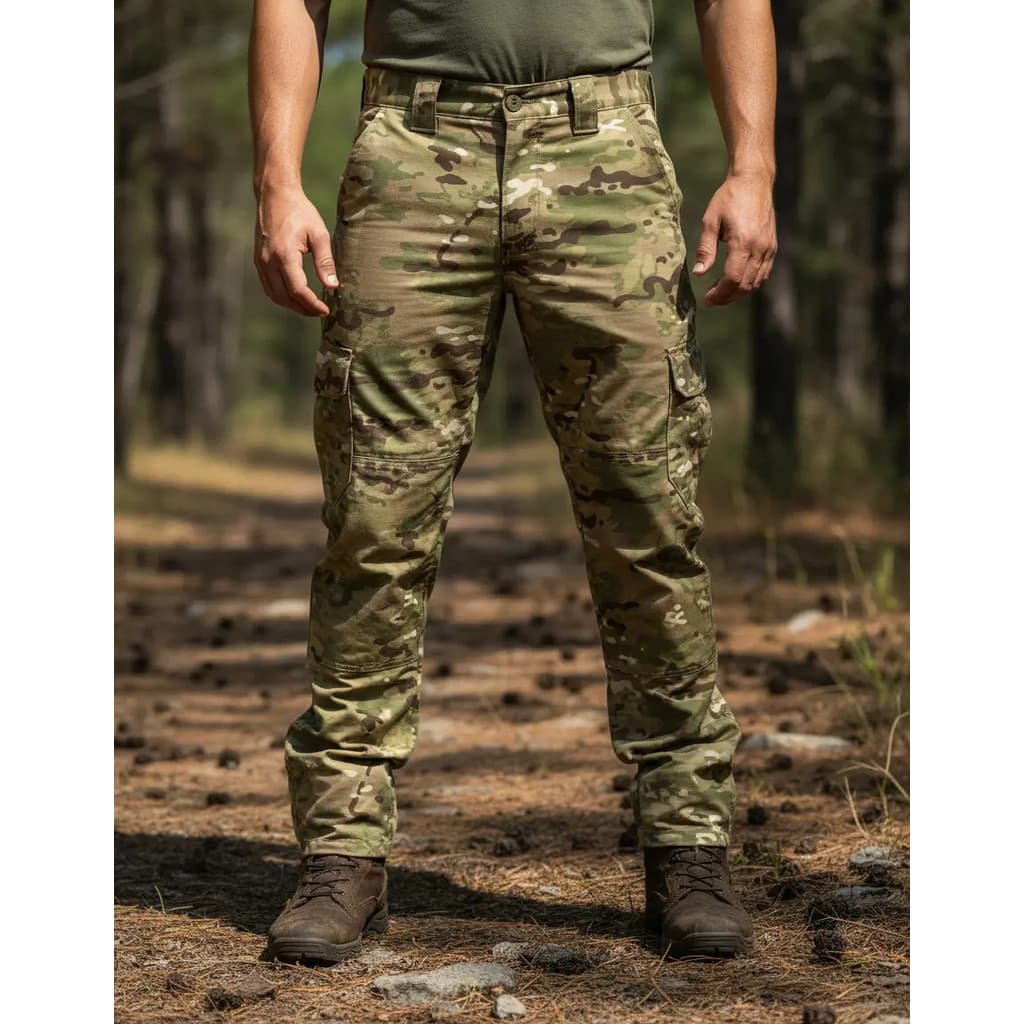 Calça Tatica Militar Rip Stop Masculina Reta Com 6 Bolsos Preto Caqui